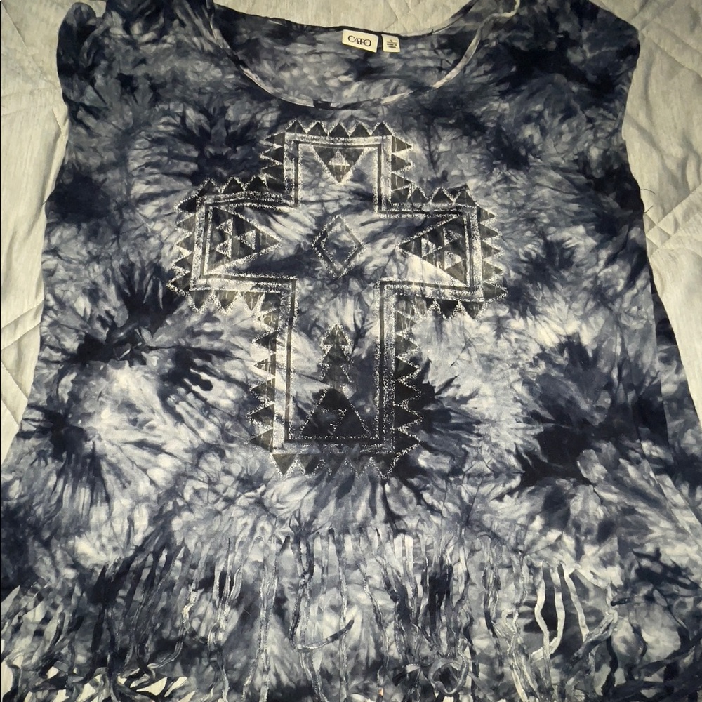 Cato tie dye cross short sleeve